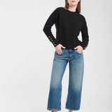 Sweater Yak Botones Manga Negro