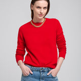Sweater Cashmere Cuello Redondo Rojo