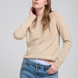 Sweater Cashmere Cuello Redondo Beige