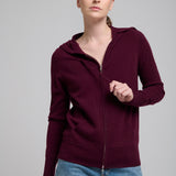 Hooded Zip Cashmere Burdeo
