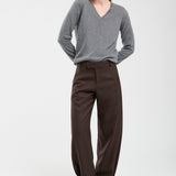 Pantalón Luna Lana Tramada Chocolate