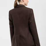 Blazer Amuleto Lana Tramada Chocolate