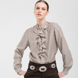 Camisa Nueva Leticia Rayada Chocolate