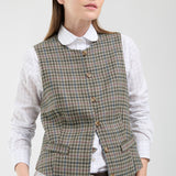 Gilet Clara Cuadrille Verde y Rosa