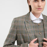 Blazer New Paris Lana Cuadrille Verde y Rosa con Codera