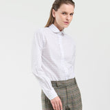 Camisa Ester Blanca Cuadro Azul