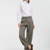 Camisa Ester Blanca Cuadro Azul