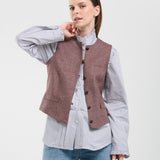 Gilet Clara Pied de Poule Burdeo y Rosa