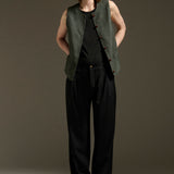 Gilet Clara Pied de Poule Verde