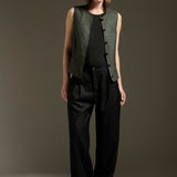 Gilet Clara Pied de Poule Verde