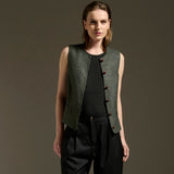 Gilet Clara Pied de Poule Verde
