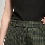 Pantalón Cristina Lana Pied de Poule Verde