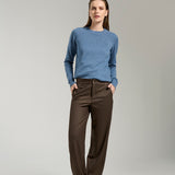 Pantalón Lorenzo Lana Super 140 Chocolate