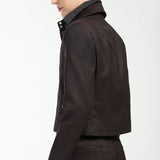 Chaqueta Berna Lana Gliter Espiga Burdeo