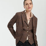 Blazer New York Lana Cuadrillé Burdeo