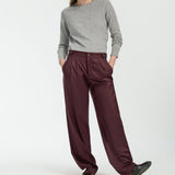 Pantalón George Lana Super 140 Burdeo