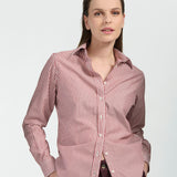 Camisa Luz Rayada Burdeo