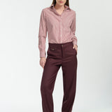 Pantalón Lorenzo Lana Super 140 Burdeo