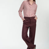 Pantalón Lorenzo Lana Super 140 Burdeo