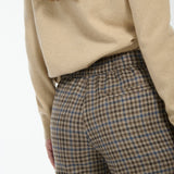 Pantalón Kusi Mid Rise Lana Cuadrille Chocolate y Celeste