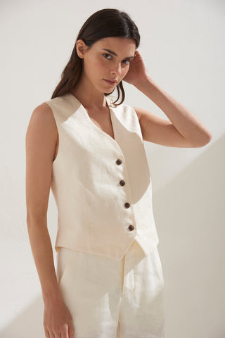 Gilet Lino Crudo
