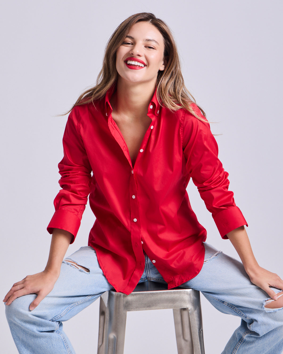 Camisa Button - Down Roja - XS