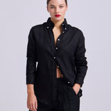 Camisa Button - Down Lino Negro