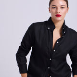 Camisa Button - Down Lino Negro