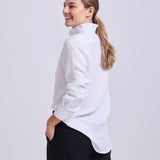Camisa Vuelos Lino Blanco Dragon Rojo