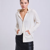 Hooded Zip Cashmere Crudo