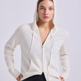 Hooded Zip Cashmere Crudo