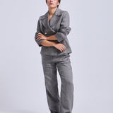 Chaqueta Olivia Lino Espiga Negra