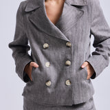 Chaqueta Olivia Lino Espiga Negra