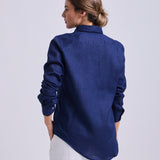 Camisa Button - Down Lino Azul Marino