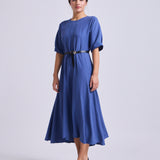 Vestido Consuelo Cupro Marina