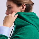 Hooded Zip Cashmere Verde