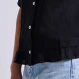 Blusa Mia Vuelos Lino Negro