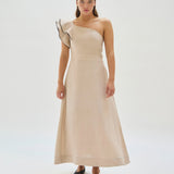 Vestido Cayetana Lino Stonewashed Beige