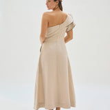 Vestido Cayetana Lino Stonewashed Beige