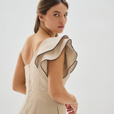 Vestido Cayetana Lino Stonewashed Beige
