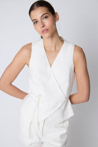 Gilet Octavia Lino Formentera Blanco