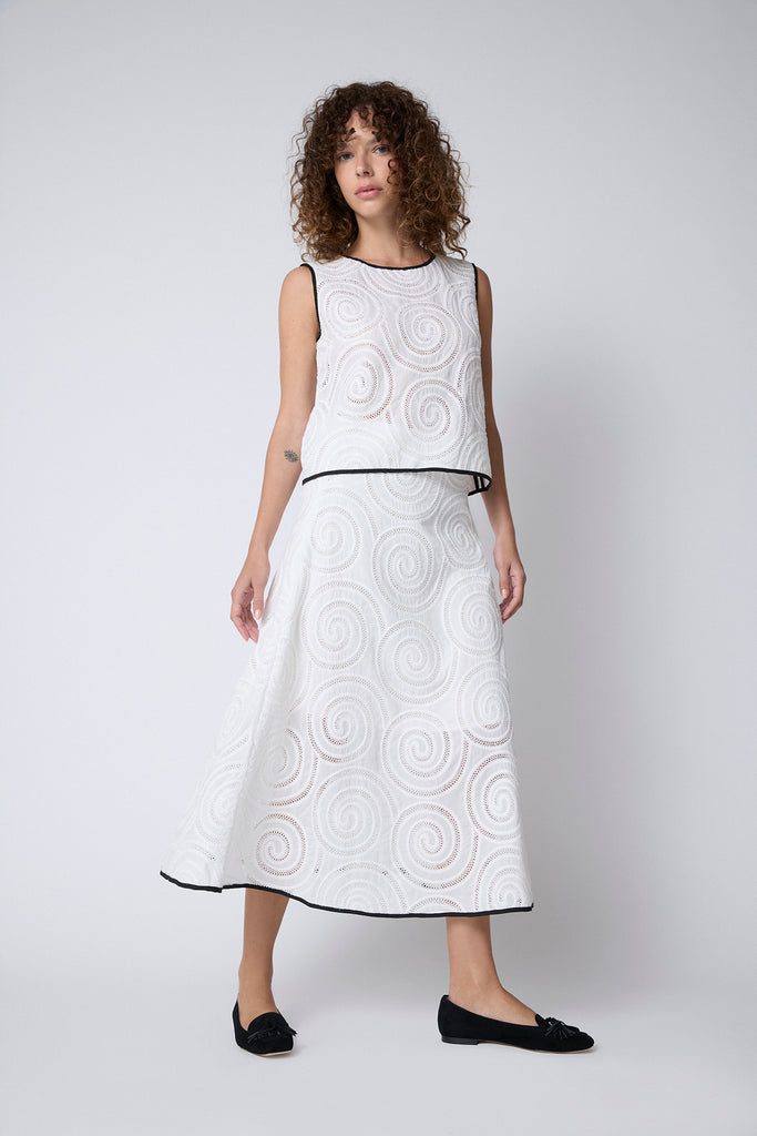 Top Broderie Circulos