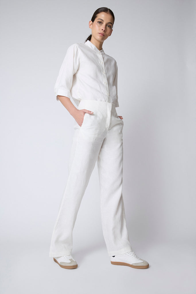 Pantalón Gala Lino Formentera Blanco