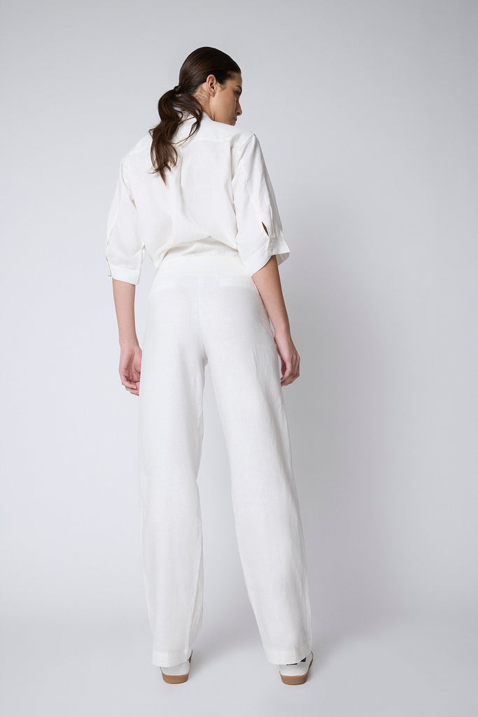 Pantalón Gala Lino Formentera Blanco