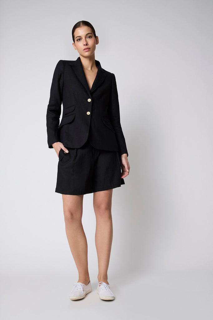 Blazer Roma Lino Stonewashed Negro