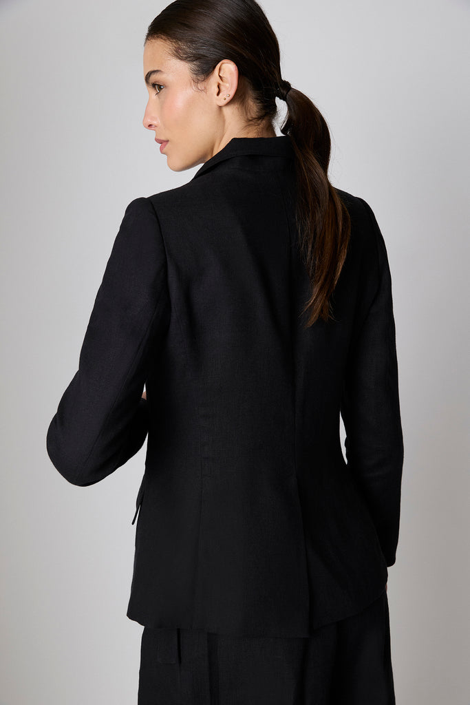 Blazer Roma Lino Stonewashed Negro