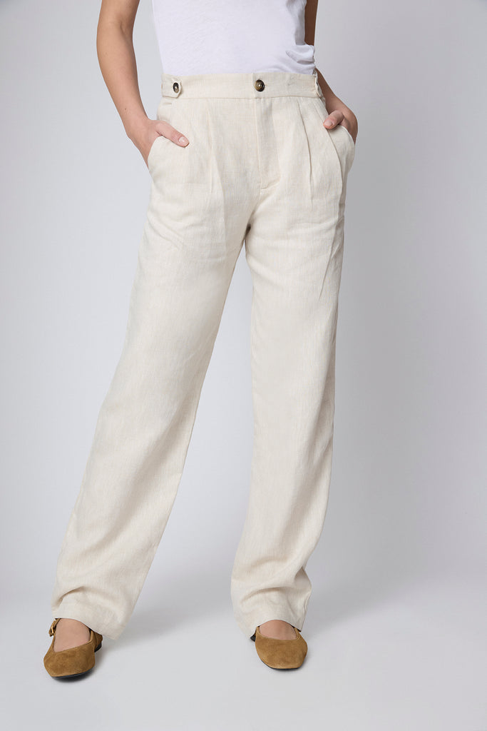 Pantalón George Lino Formentera Crudo