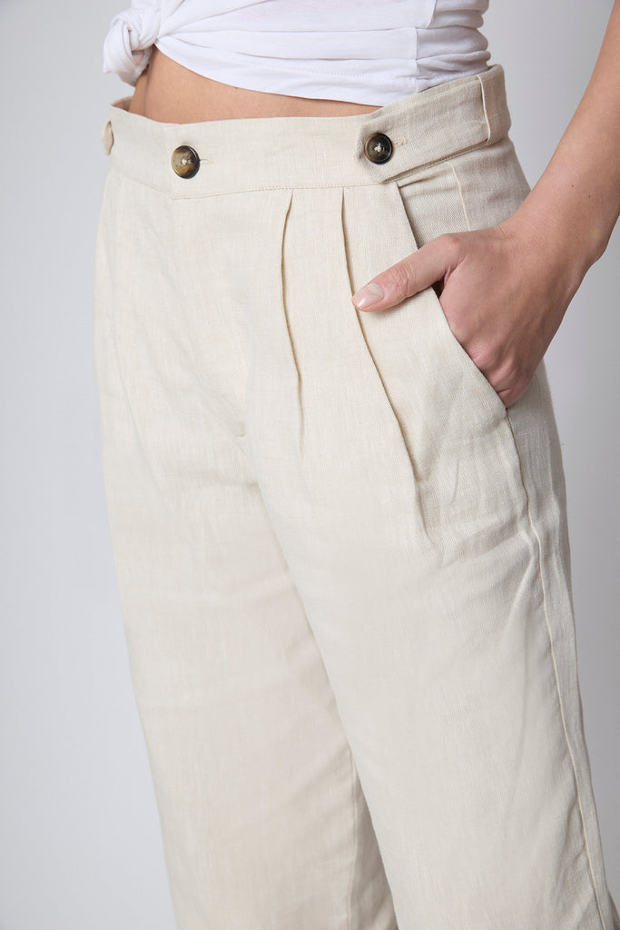 Pantalón George Lino Formentera Crudo