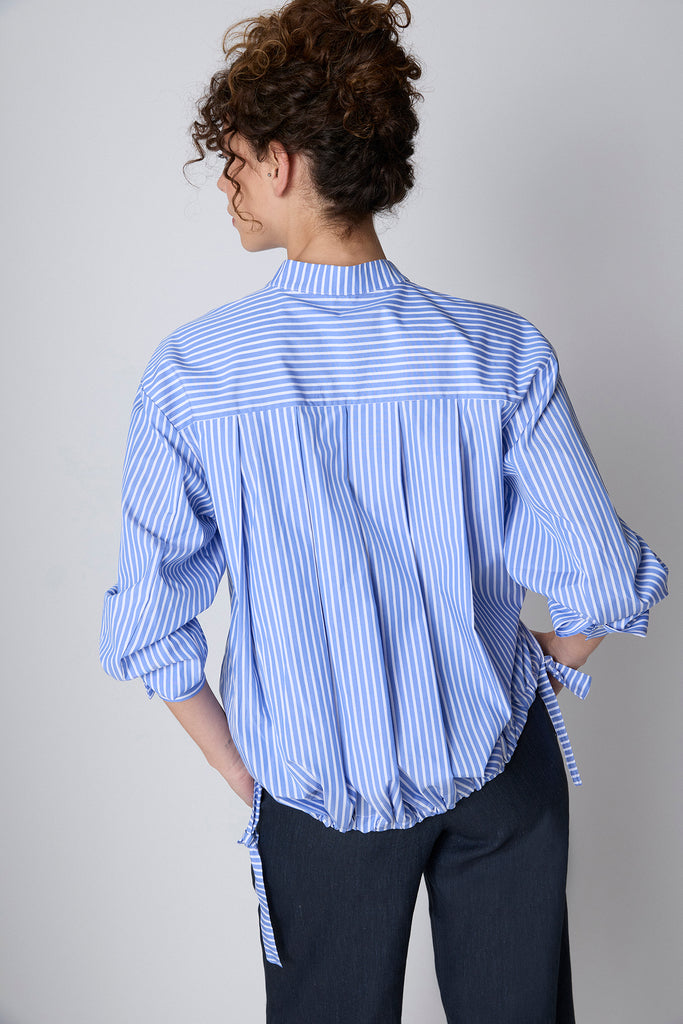 Camisa Camelia Rayada Azul