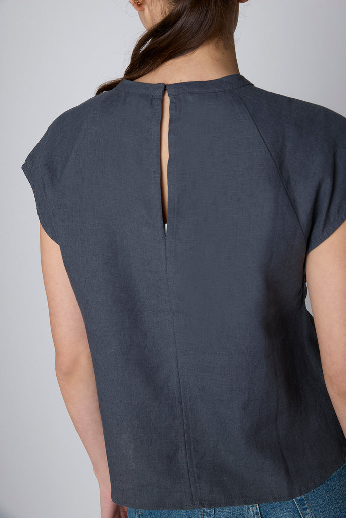 Top Alicia Lino Gris Antracita